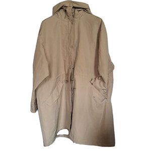 H&M womens WINDBREAKER raincoat size XXL HOODED SNAP buttons & zip GORPCORE